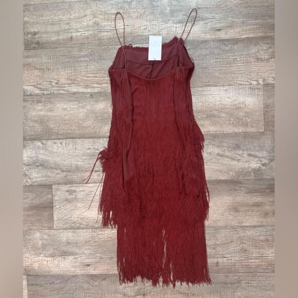 ZARA Fringe Midi Dress with Spaghetti Straps NWT 🤎 - Picture 16 of 16